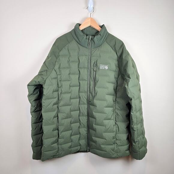 Mountain Hardwear Stretchdown Jacket Mens Size XXL Green Full Zip 700 Fill